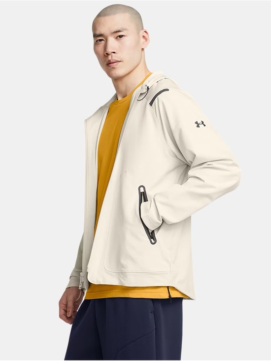 Under Armour Other - Under Armour Men's Cream Hooded Lightweight Jacket with Contrast Trim